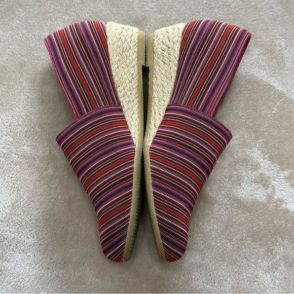 SAS Becky Slip On Wedge Multi Colored Stripe Size 8W - Picture 7 of 10